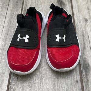 Under Armour Red and Black Slip-On Sneakers